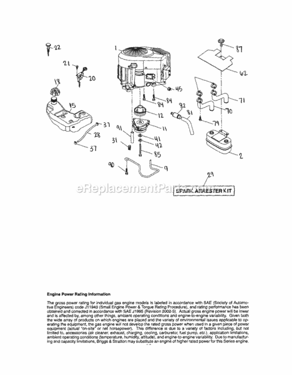 Page E Diagram and Parts List for 917287420  Craftsman Lawn Tractor