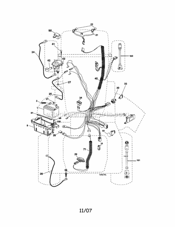 Page A Diagram and Parts List for 917287440  Craftsman Lawn Tractor