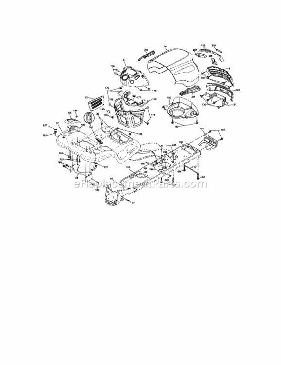 Page B Diagram and Parts List for 917287440  Craftsman Lawn Tractor