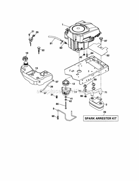 Page D Diagram and Parts List for 917287450  Craftsman Lawn Tractor