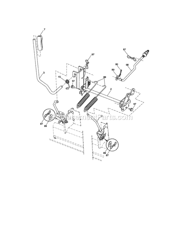 Page H Diagram and Parts List for 917287450  Craftsman Lawn Tractor