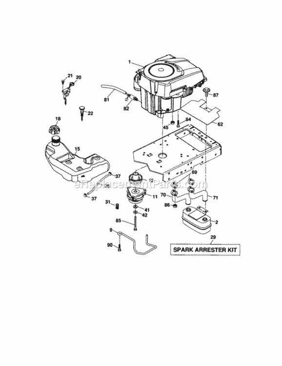 Page D Diagram and Parts List for 917287451  Craftsman Lawn Tractor