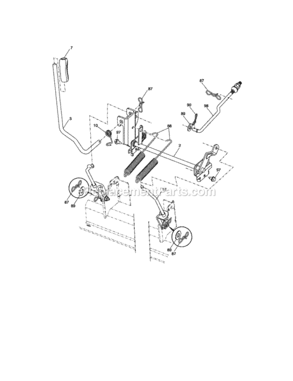 Page H Diagram and Parts List for 917287451  Craftsman Lawn Tractor