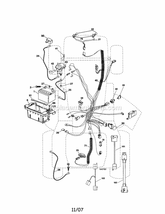 Page A Diagram and Parts List for 917287462  Craftsman Lawn Tractor