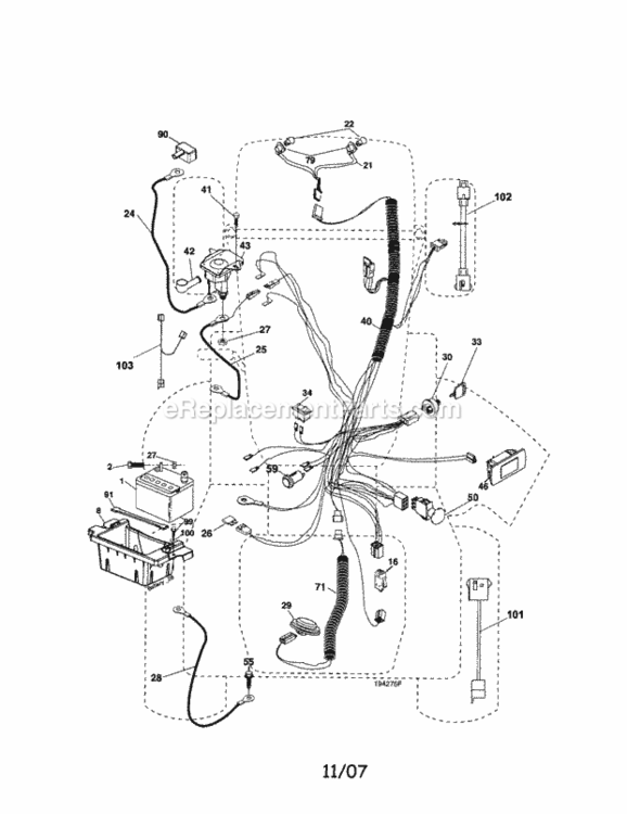 Page A Diagram and Parts List for 917287500  Craftsman Lawn Tractor