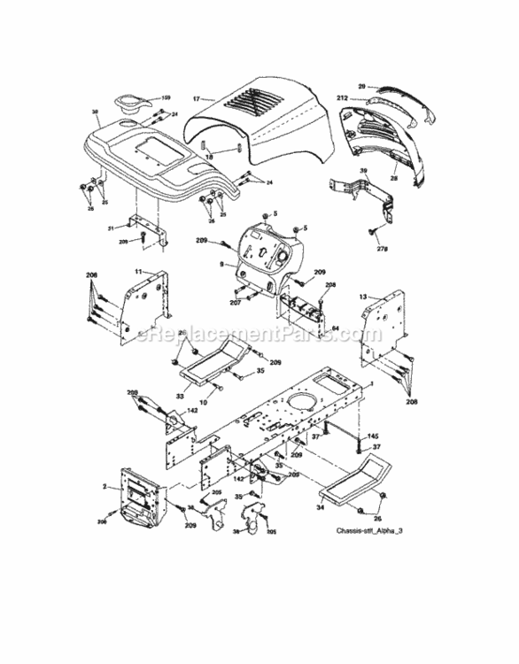 Page B Diagram and Parts List for 917288031  Craftsman Lawn Tractor