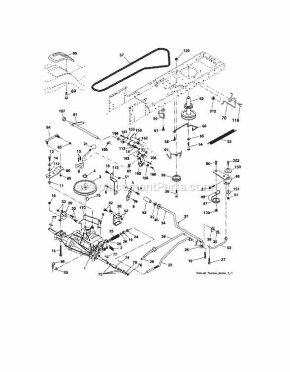 Page C Diagram and Parts List for 917288031  Craftsman Lawn Tractor
