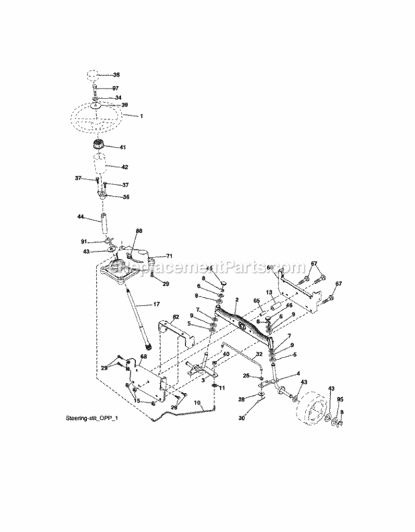 Page E Diagram and Parts List for 917288031  Craftsman Lawn Tractor