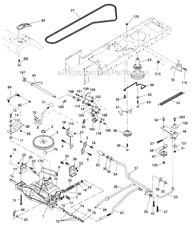 Ground_Drive Diagram and Parts List for 917288032  Craftsman Lawn Tractor