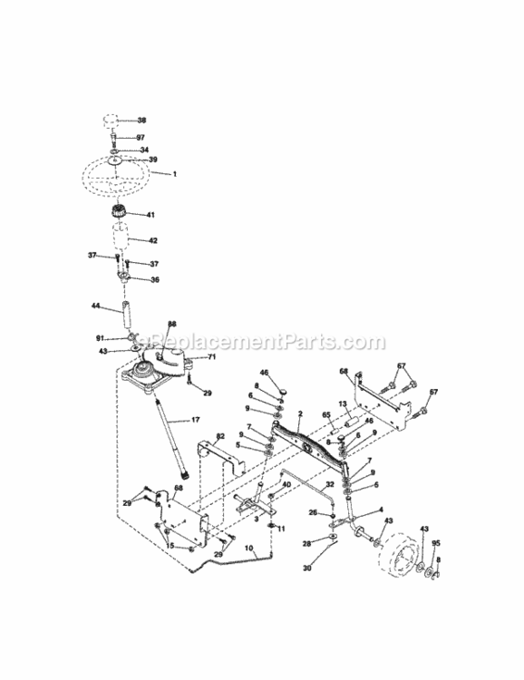 Page E Diagram and Parts List for 917288070  Craftsman Lawn Tractor