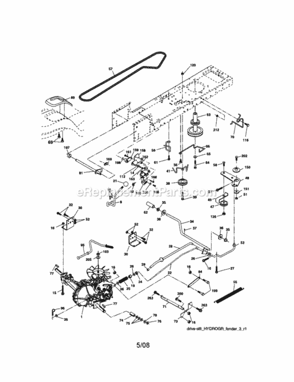 Page C Diagram and Parts List for 917288080  Craftsman Lawn Tractor
