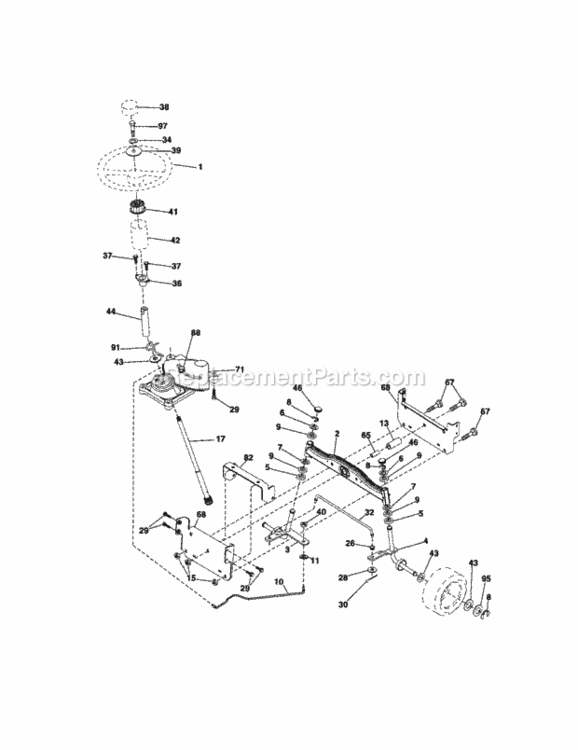 Page D Diagram and Parts List for 917288090  Craftsman Lawn Tractor