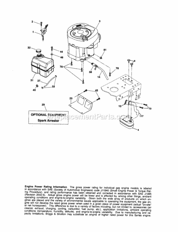 Page E Diagram and Parts List for 917288090  Craftsman Lawn Tractor