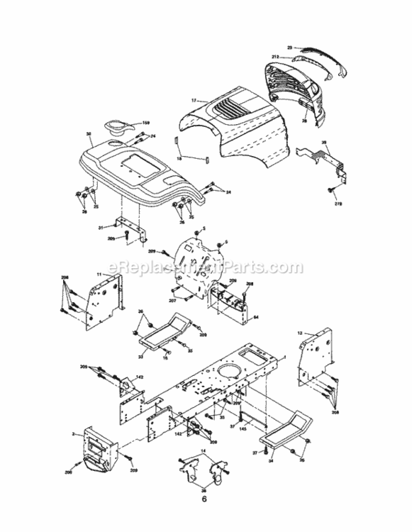 Page B Diagram and Parts List for 917288091  Craftsman Lawn Tractor