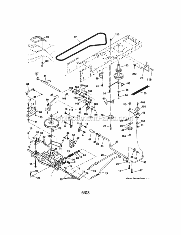 Page C Diagram and Parts List for 917288091  Craftsman Lawn Tractor