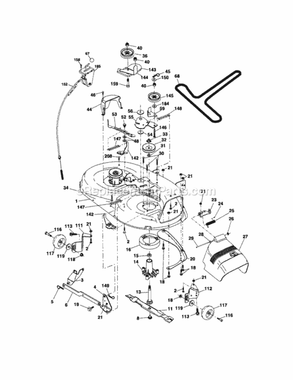 Page J Diagram and Parts List for 917288100  Craftsman Lawn Tractor