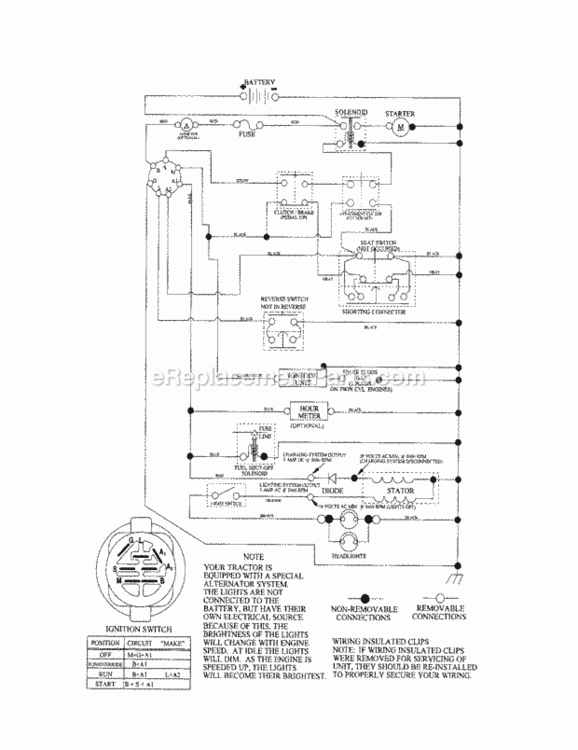 Page K Diagram and Parts List for 917288101  Craftsman Lawn Tractor