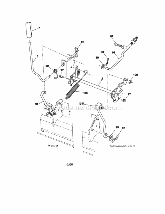 Page J Diagram and Parts List for 917288122  Craftsman Lawn Tractor