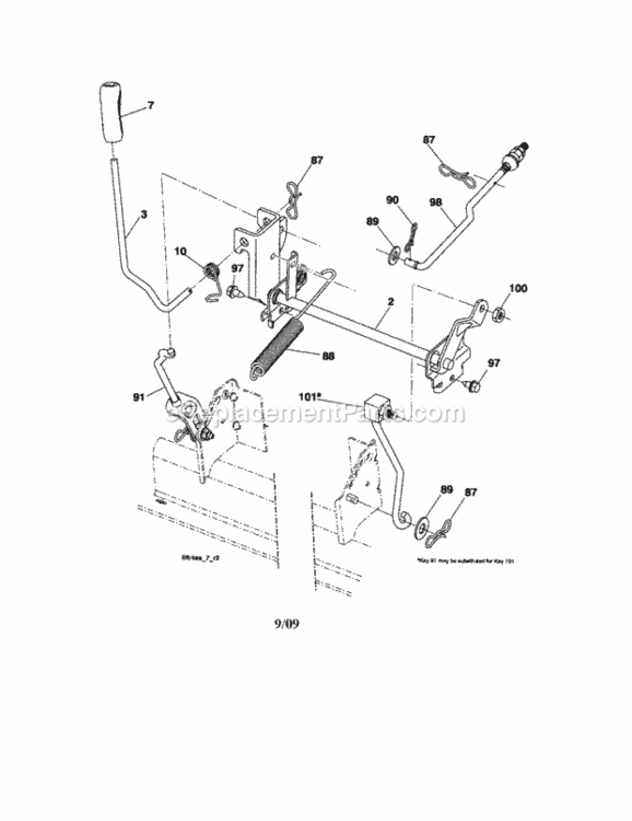 Page J Diagram and Parts List for 917288123  Craftsman Lawn Tractor