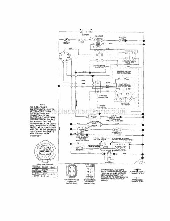 Page K Diagram and Parts List for 917288123  Craftsman Lawn Tractor
