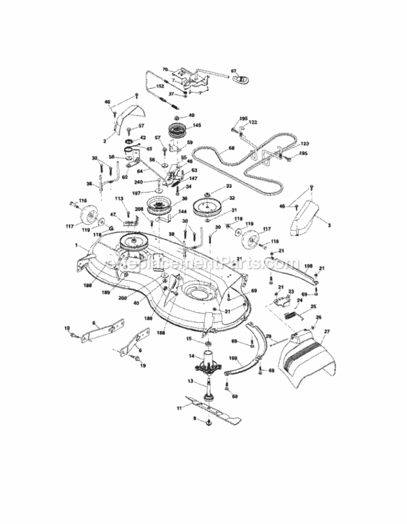 Page J Diagram and Parts List for 917288130  Craftsman Lawn Tractor