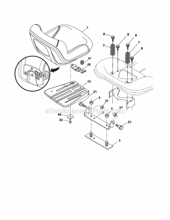 Page H Diagram and Parts List for 917288162  Craftsman Lawn Tractor