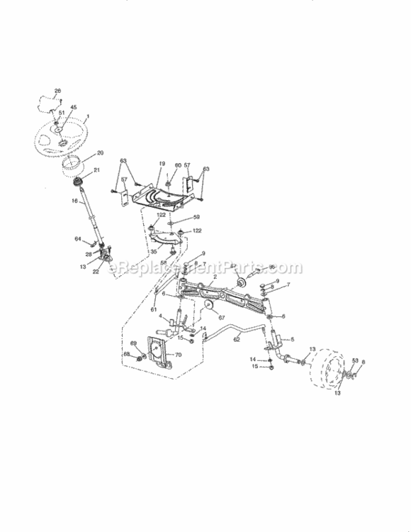 Page E Diagram and Parts List for 917288164  Craftsman Lawn Tractor