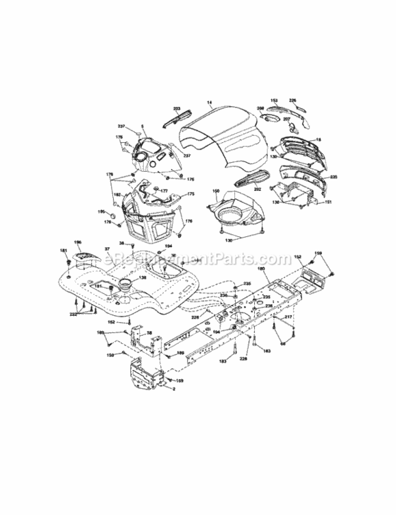 Page B Diagram and Parts List for 917288210  Craftsman Lawn Tractor