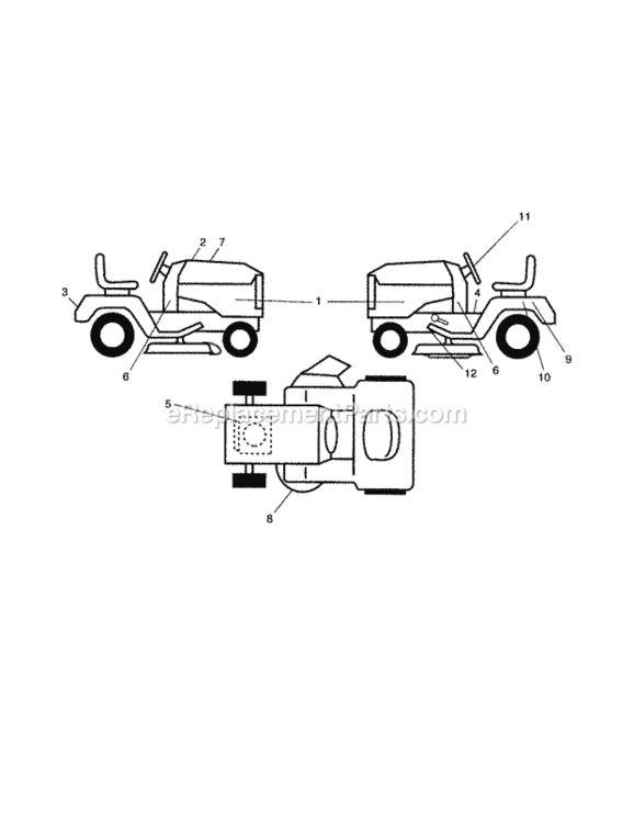 Page H Diagram and Parts List for 917288210  Craftsman Lawn Tractor