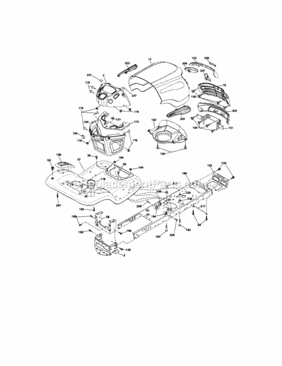 Page B Diagram and Parts List for 917288211  Craftsman Lawn Tractor