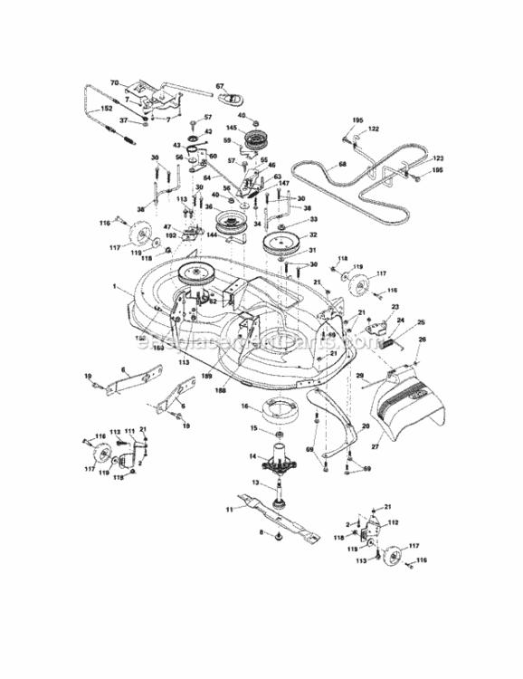 Page G Diagram and Parts List for 917288211  Craftsman Lawn Tractor