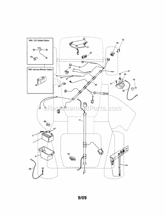Electrical Diagram and Parts List for 917288220  Craftsman Lawn Tractor