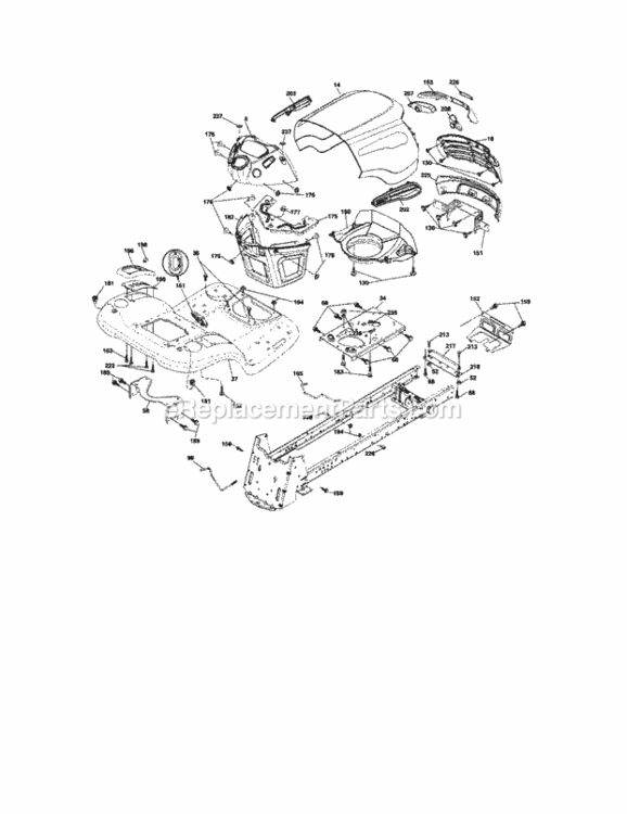 Chassis_And_Enclosures Diagram and Parts List for 917288220  Craftsman Lawn Tractor
