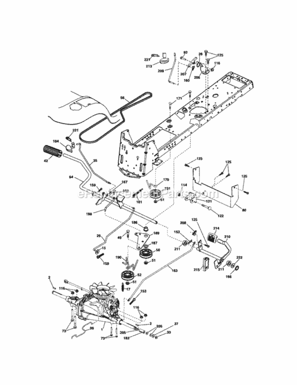 Ground_Drive Diagram and Parts List for 917288220  Craftsman Lawn Tractor