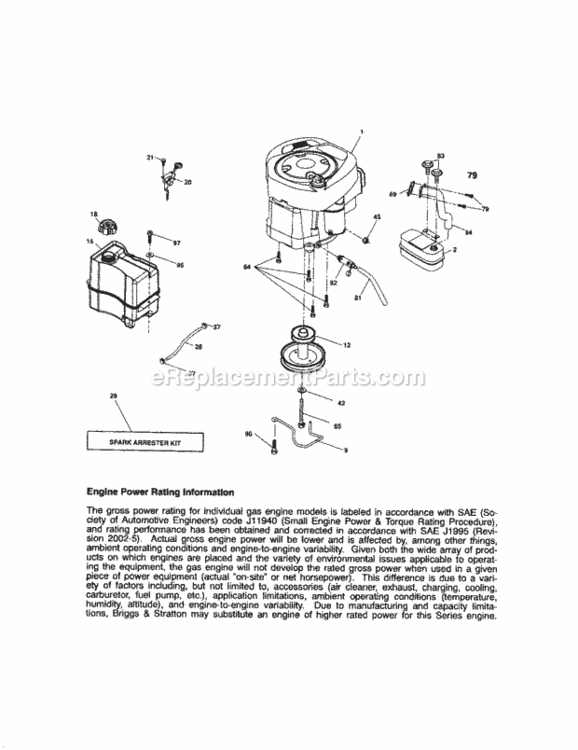 Page F Diagram and Parts List for 917288230  Craftsman Lawn Tractor