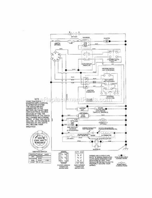 Page K Diagram and Parts List for 917288240  Craftsman Lawn Tractor