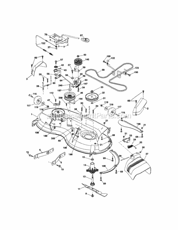 Page G Diagram and Parts List for 917288240  Craftsman Lawn Tractor