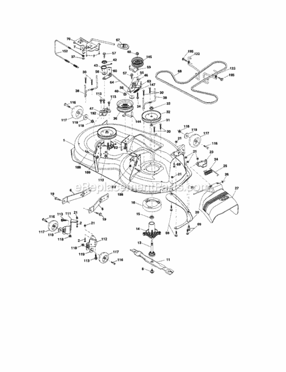 Page J Diagram and Parts List for 917288250  Craftsman Lawn Tractor