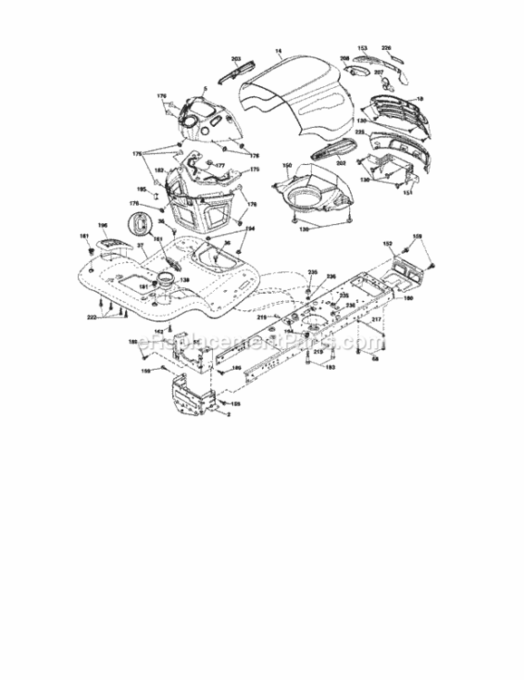 Page B Diagram and Parts List for 917288250  Craftsman Lawn Tractor
