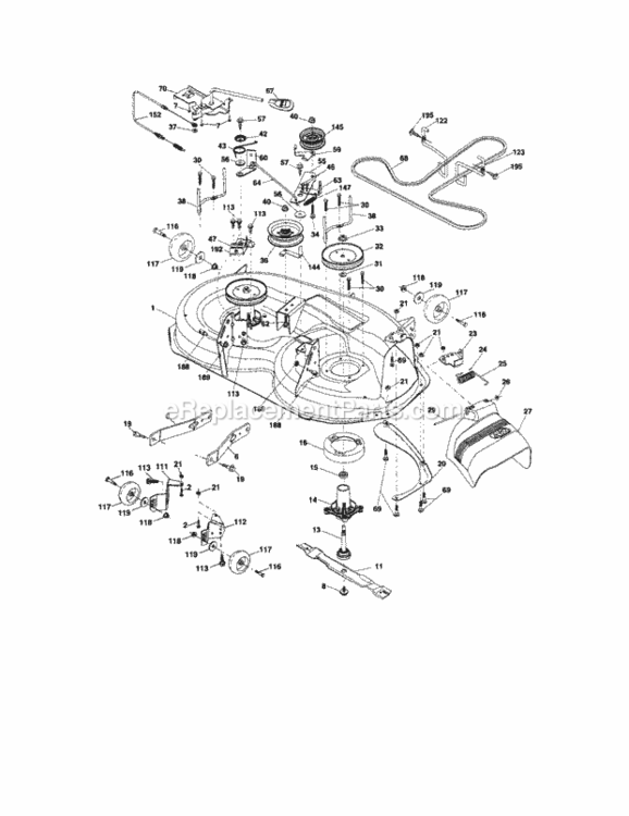Page J Diagram and Parts List for 917288251  Craftsman Lawn Tractor