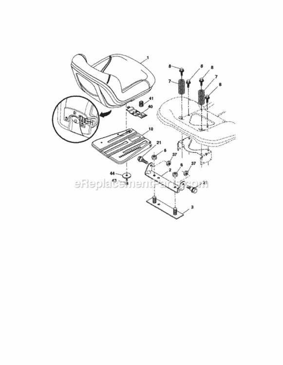 Page F Diagram and Parts List for 917288252  Craftsman Lawn Tractor