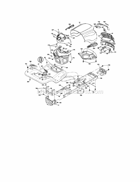 Page B Diagram and Parts List for 917288271  Craftsman Lawn Tractor