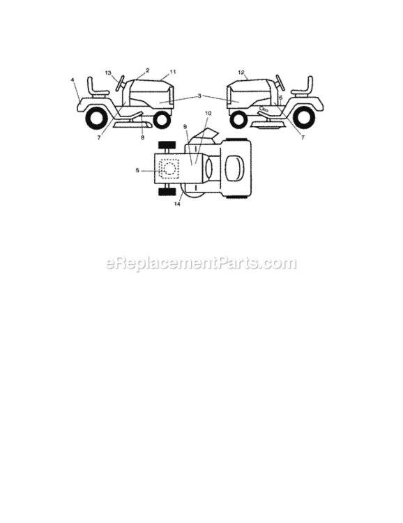 Page H Diagram and Parts List for 917288330  Craftsman Lawn Tractor
