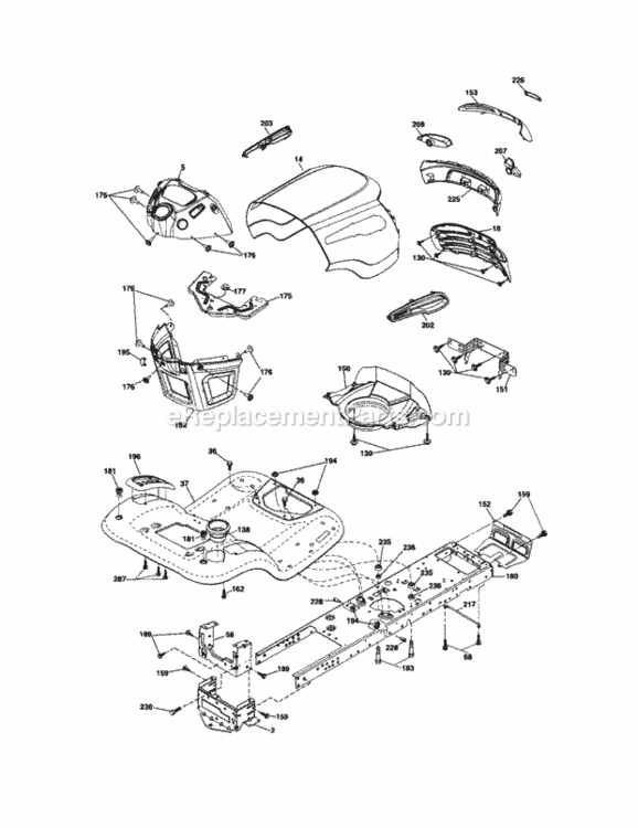 Page B Diagram and Parts List for 917288331  Craftsman Lawn Tractor
