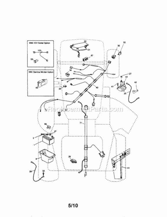 Page A Diagram and Parts List for 917288340  Craftsman Lawn Tractor
