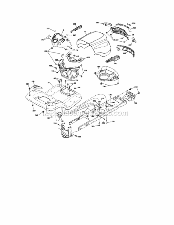 Page B Diagram and Parts List for 917288341  Craftsman Lawn Tractor