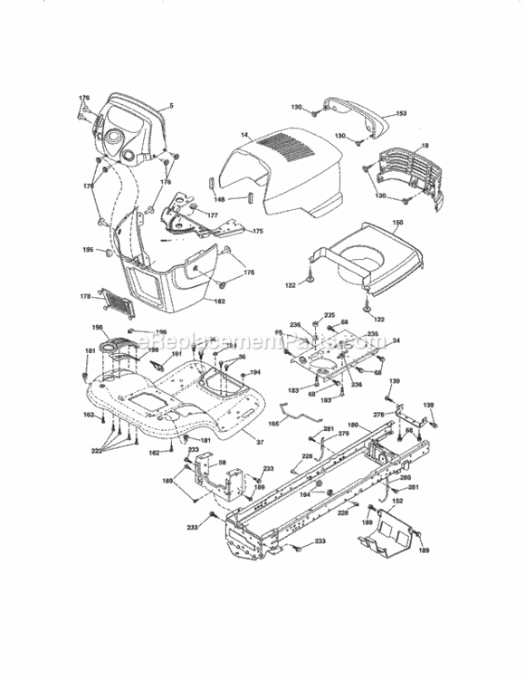 Page B Diagram and Parts List for 917288420  Craftsman Lawn Tractor