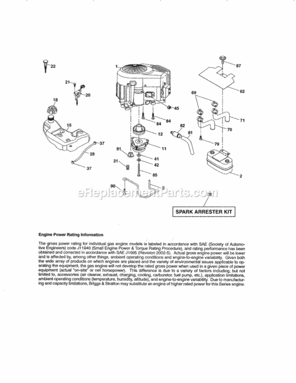 Page D Diagram and Parts List for 917288420  Craftsman Lawn Tractor