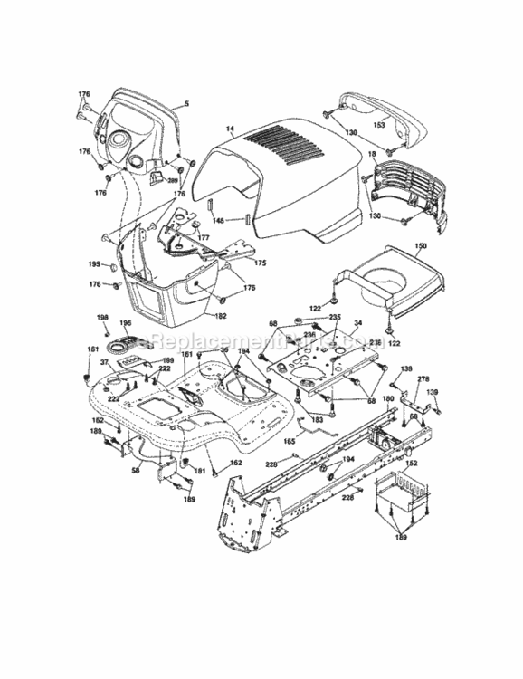 Page B Diagram and Parts List for 917288450  Craftsman Lawn Tractor