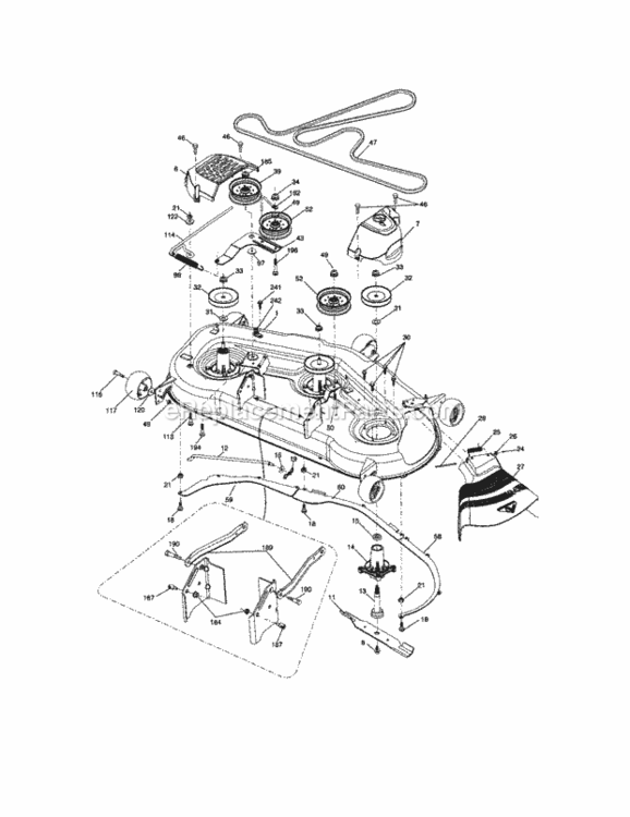 Page H Diagram and Parts List for 917288460  Craftsman Lawn Tractor